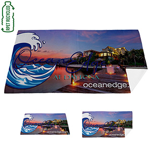 "AQUA" 30” x 60” Full colour Recycled RPET Waffle Weave Sand Free Beach/Yoga Towel